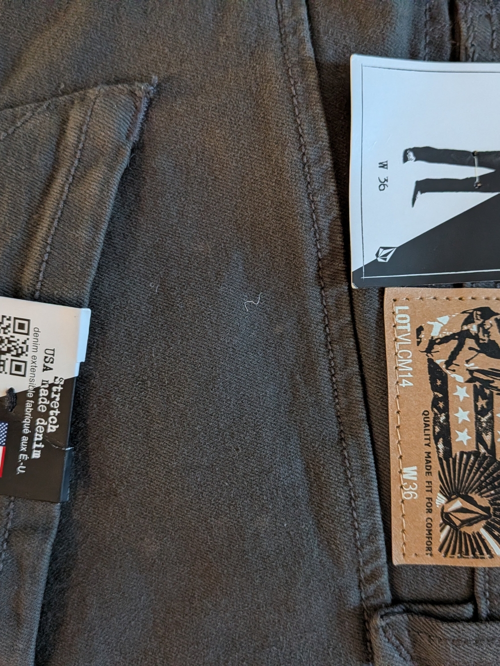Volcom Men's Skinny Jeans in Gray/Black - Picture 7 of 7